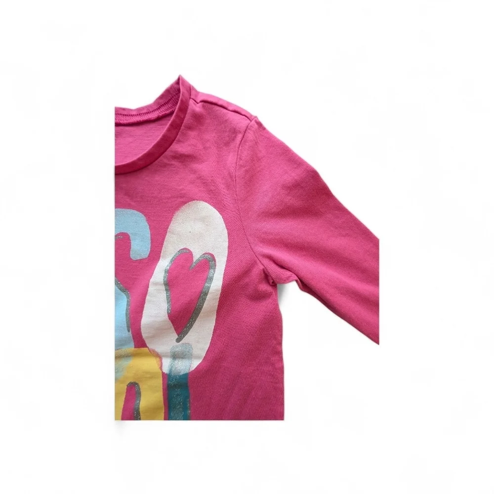 Gymboree Girls Pink Long-Sleeve Tee with Colorful 